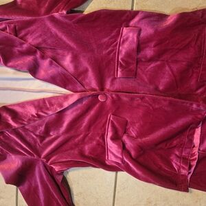 Velvet Blazer in Rich Burgundy